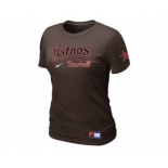 Women MLB Houston Astros Brown Nike Short Sleeve Practice T-Shirt