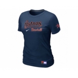 Women MLB Houston Astros D.Blue Nike Short Sleeve Practice T-Shirt