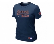 Women MLB Houston Astros D.Blue Nike Short Sleeve Practice T-Shirt