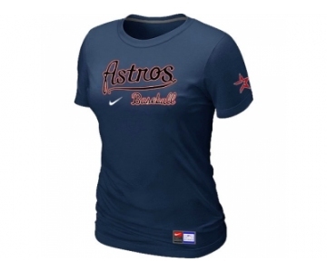 Women MLB Houston Astros D.Blue Nike Short Sleeve Practice T-Shirt