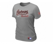 Women MLB Houston Astros L.Grey Nike Short Sleeve Practice T-Shirt