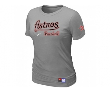 Women MLB Houston Astros L.Grey Nike Short Sleeve Practice T-Shirt