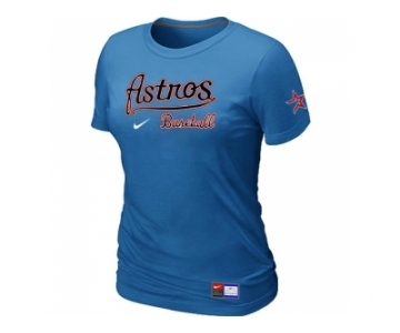 Women MLB Houston Astros L.blue Nike Short Sleeve Practice T-Shirt