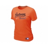 Women MLB Houston Astros Orange Nike Short Sleeve Practice T-Shirt