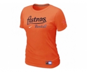 Women MLB Houston Astros Orange Nike Short Sleeve Practice T-Shirt