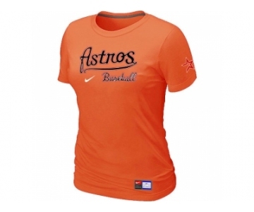 Women MLB Houston Astros Orange Nike Short Sleeve Practice T-Shirt