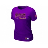 Women MLB Houston Astros Purple Nike Short Sleeve Practice T-Shirt