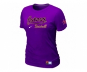 Women MLB Houston Astros Purple Nike Short Sleeve Practice T-Shirt