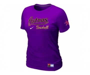 Women MLB Houston Astros Purple Nike Short Sleeve Practice T-Shirt