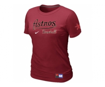 Women MLB Houston Astros Red Nike Short Sleeve Practice T-Shirt