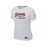 Women MLB Houston Astros White Nike Short Sleeve Practice T-Shirt