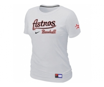 Women MLB Houston Astros White Nike Short Sleeve Practice T-Shirt