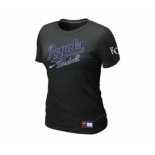 Women MLB Kansas City Royals Black Nike WShort Sleeve Practice T-Shirt