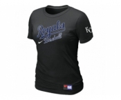 Women MLB Kansas City Royals Black Nike WShort Sleeve Practice T-Shirt