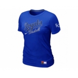 Women MLB Kansas City Royals Blue Nike Short Sleeve Practice T-Shirt