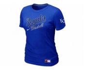 Women MLB Kansas City Royals Blue Nike Short Sleeve Practice T-Shirt