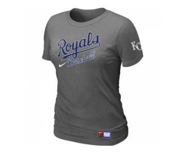 Women MLB Kansas City Royals D.Grey Nike Short Sleeve Practice T-Shirt