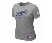 Women MLB Kansas City Royals L.Grey Nike Short Sleeve Practice T-Shirt