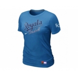 Women MLB Kansas City Royals L.blue Nike Short Sleeve Practice T-Shirt