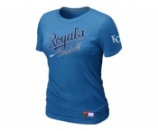 Women MLB Kansas City Royals L.blue Nike Short Sleeve Practice T-Shirt