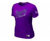 Women MLB Kansas City Royals Purple Nike Short Sleeve Practice T-Shirt