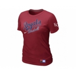 Women MLB Kansas City Royals Red Nike Short Sleeve Practice T-Shirt