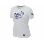 Women MLB Kansas City Royals White Nike Short Sleeve Practice T-Shirt