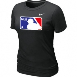 Women MLB Logo Heathered Nike Black Blended T-Shirt