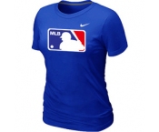 Women MLB Logo Heathered Nike Blue Blended T-Shirt