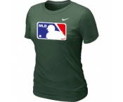 Women MLB Logo Heathered Nike D.Green Blended T-Shirt