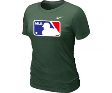 Women MLB Logo Heathered Nike D.Green Blended T-Shirt