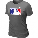 Women MLB Logo Heathered Nike D.Grey Blended T-Shirt