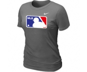 Women MLB Logo Heathered Nike D.Grey Blended T-Shirt