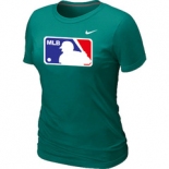 Women MLB Logo Heathered Nike L.Green Blended T-Shirt