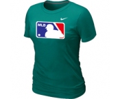 Women MLB Logo Heathered Nike L.Green Blended T-Shirt