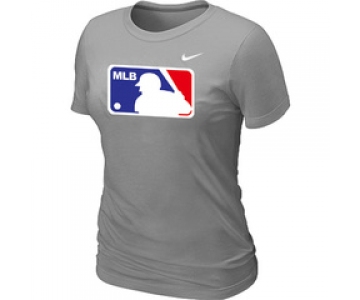 Women MLB Logo Heathered Nike L.Grey Blended T-Shirt