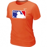 Women MLB Logo Heathered Nike Orange Blended T-Shirt