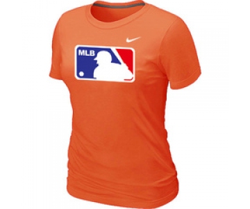 Women MLB Logo Heathered Nike Orange Blended T-Shirt