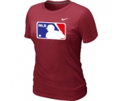 Women MLB Logo Heathered Nike Red Blended T-Shirt