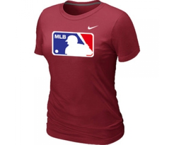 Women MLB Logo Heathered Nike Red Blended T-Shirt