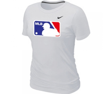 Women MLB Logo Heathered Nike White Blended T-Shirt