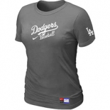 Women MLB Los Angeles Dodgers Nike D.Grey Short Sleeve Practice T-Shirt