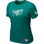 Women MLB Los Angeles Dodgers Nike L.Green Short Sleeve Practice T-Shirt