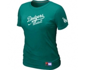 Women MLB Los Angeles Dodgers Nike L.Green Short Sleeve Practice T-Shirt