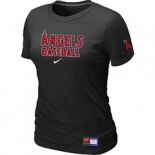 Women MLB Los Angeles of Anaheim Nike Black Short Sleeve Practice T-Shirt