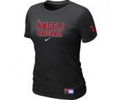 Women MLB Los Angeles of Anaheim Nike Black Short Sleeve Practice T-Shirt