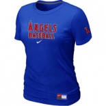 Women MLB Los Angeles of Anaheim Nike Blue Short Sleeve Practice T-Shirt