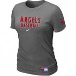 Women MLB Los Angeles of Anaheim Nike D.Grey Short Sleeve Practice T-Shirt