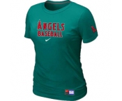 Women MLB Los Angeles of Anaheim Nike L.Green Short Sleeve Practice T-Shirt