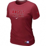 Women MLB Los Angeles of Anaheim Nike Red Short Sleeve Practice T-Shirt